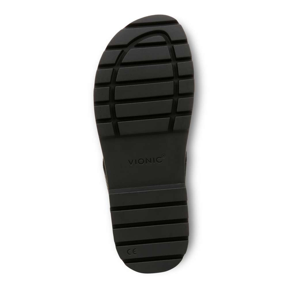 Alondra Platform Lug Sandal - Black Leather