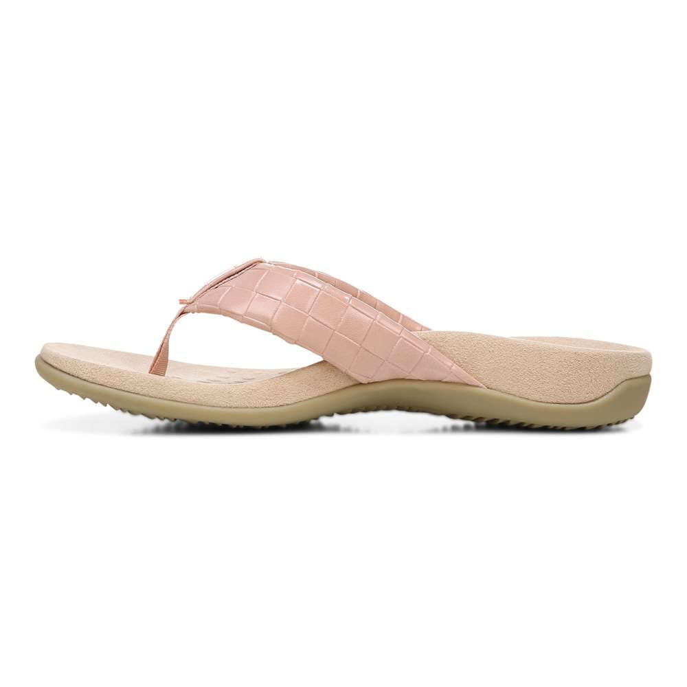 Layne Toe Post Sandal - Peach Woven