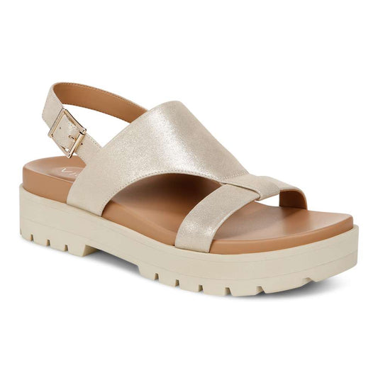 Alondra Platform Lug Sandal - Gold Leather