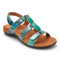 Amber Adjustable Sandal - Teal Snake