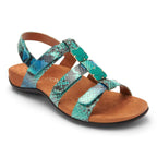 Amber Adjustable Sandal - Teal Snake