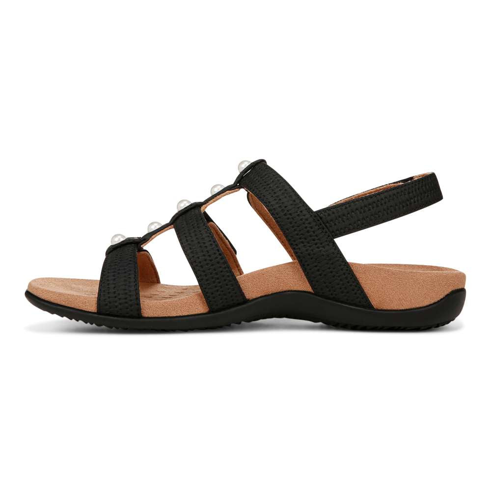 Amber Pearl Adjustable Sandal Black – Vionic Shoes