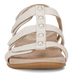 Amber Pearl Adjustable Sandal - Cream