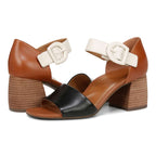 Chardonnay Heeled Sandal - Tan/Black/Cream