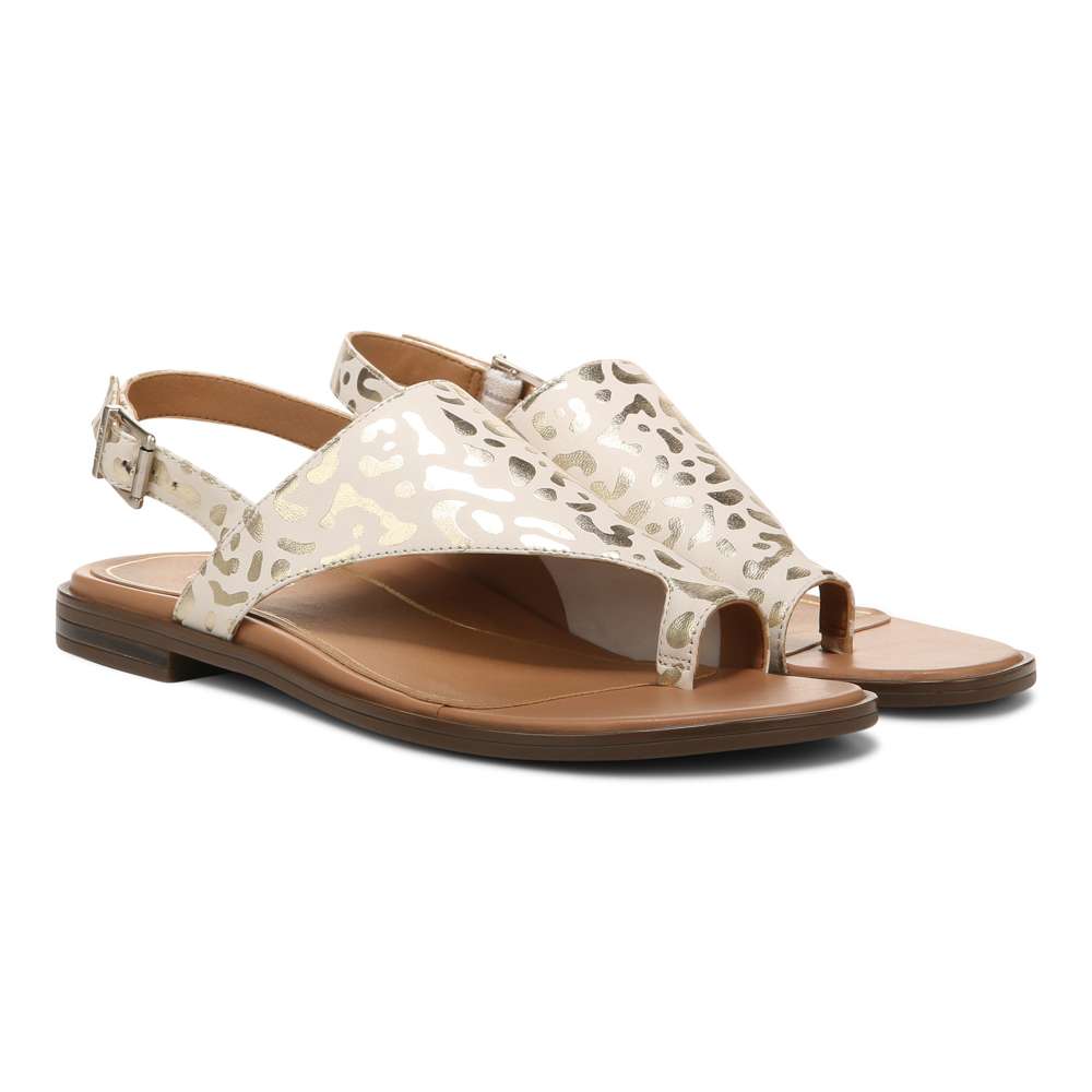 Ella Sandal - White Leopard