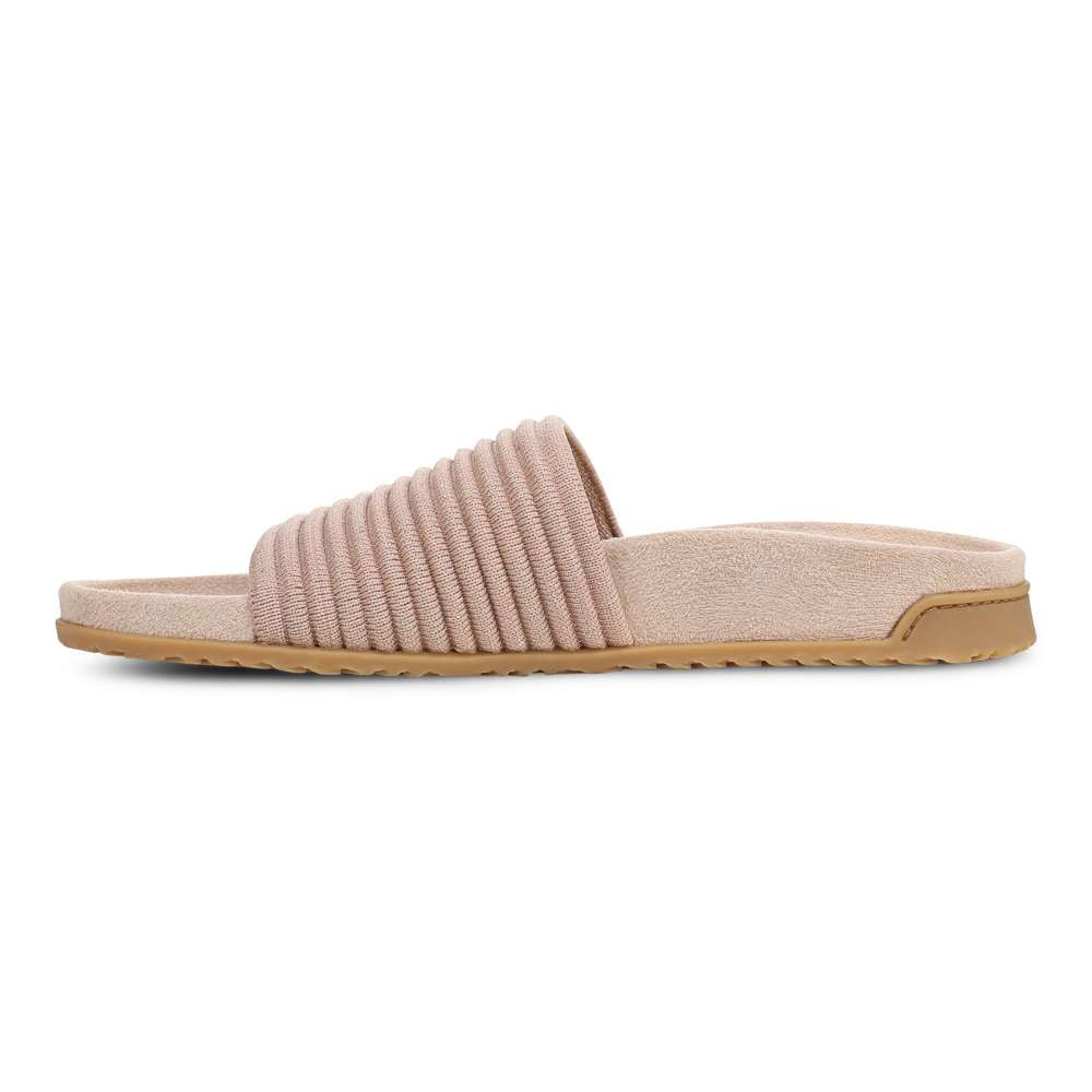 Evie Knit Slide - Tan/Gold