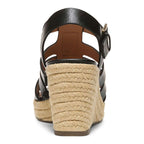 Jaylah Wedge Sandal - Black Leather