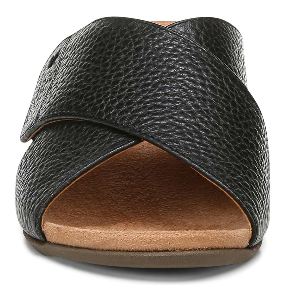 Leticia Wedge Sandal - Black Leather