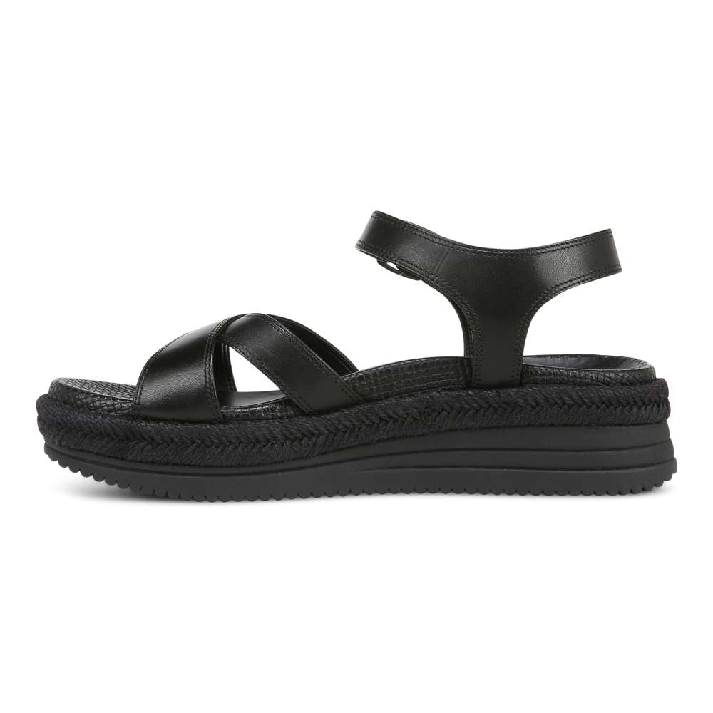 Mar Platform Sandal Black Leather – Vionic Shoes - Main Image