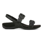 Reese Back Strap Sandal - Black Tumbled Leather
