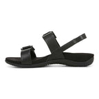 Reese Back Strap Sandal - Black Tumbled Leather