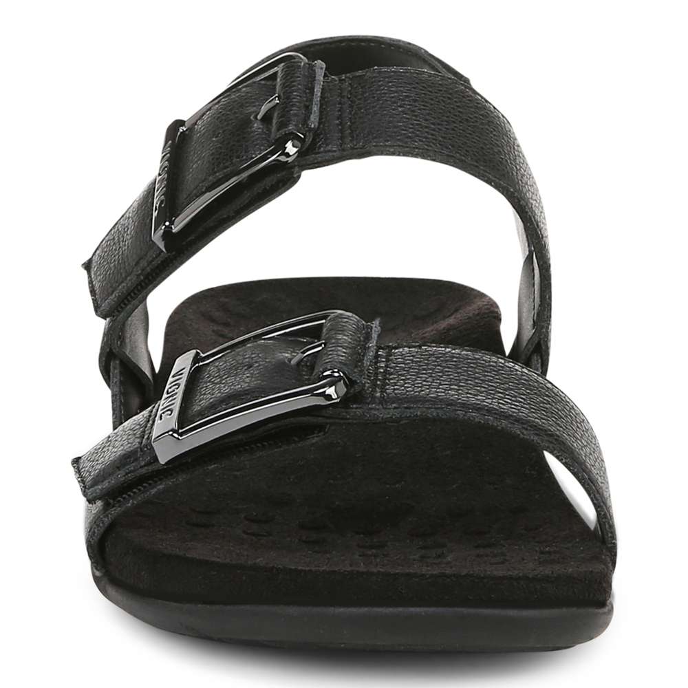 Reese Back Strap Sandal - Black Tumbled Leather