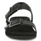 Reese Back Strap Sandal - Black Tumbled Leather