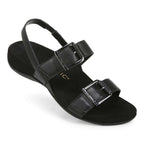 Reese Back Strap Sandal - Black Tumbled Leather