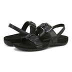 Reese Back Strap Sandal - Black Tumbled Leather
