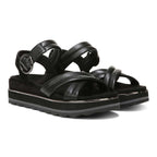 Reyna Flatform Sandal - Black Leather