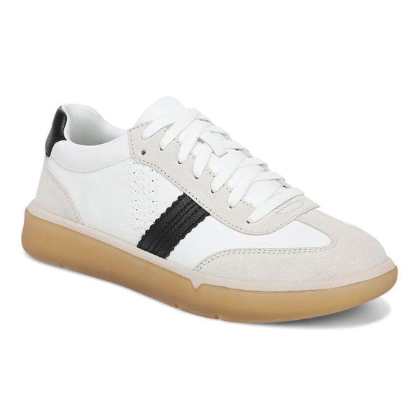 Vionic City Walk casual leather sneaker in black and white