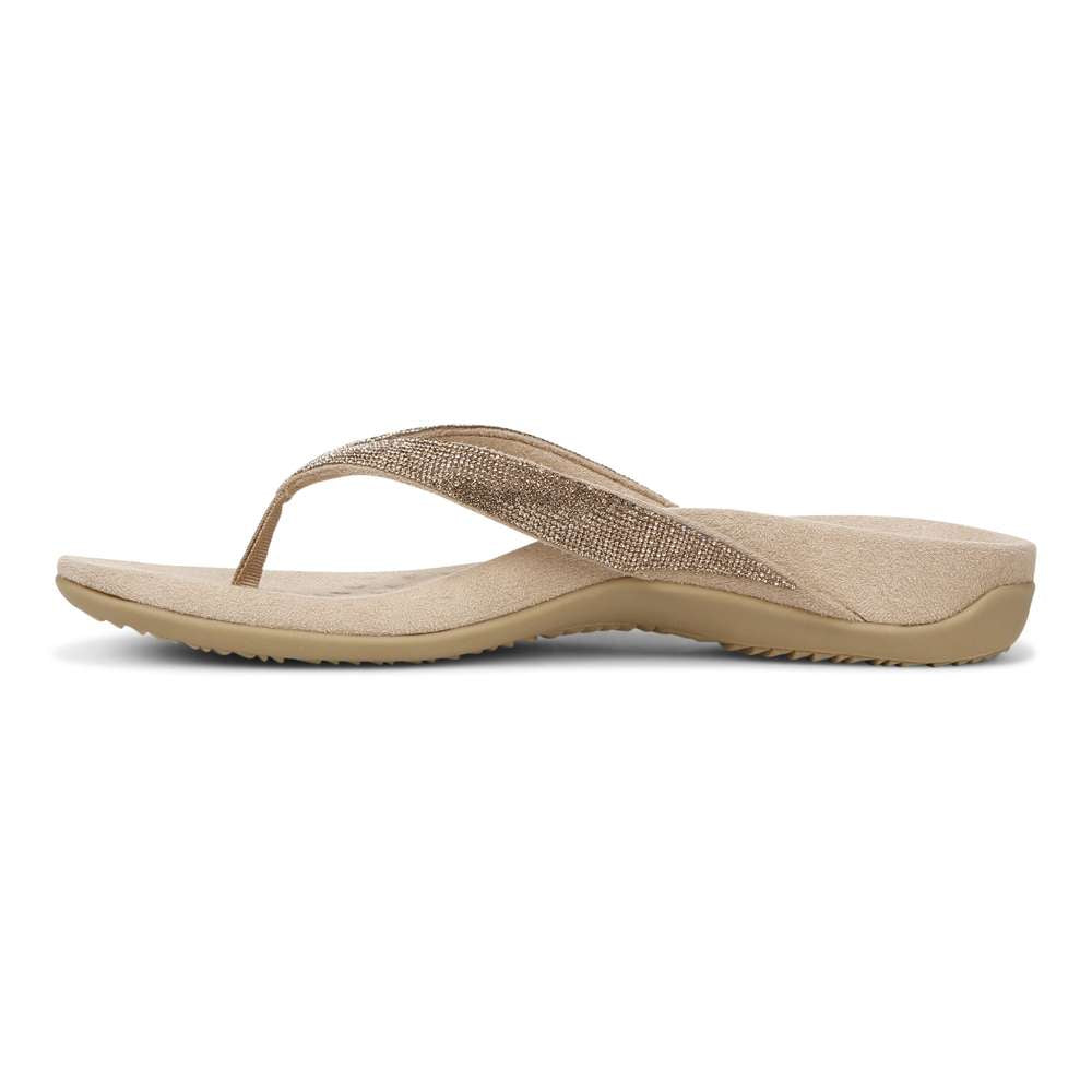 Dillon Shine Toe Post Sandal - Champagne