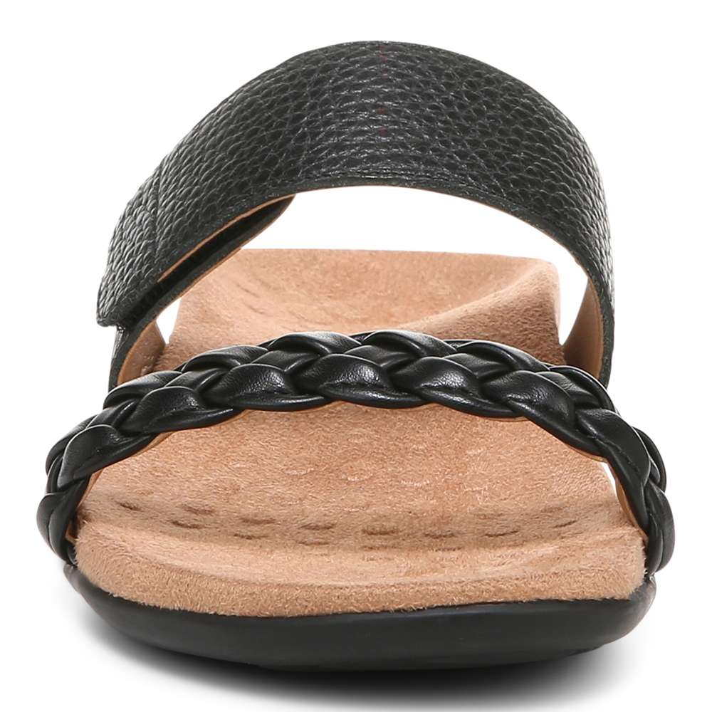 Jeanne Slide - Black Leather