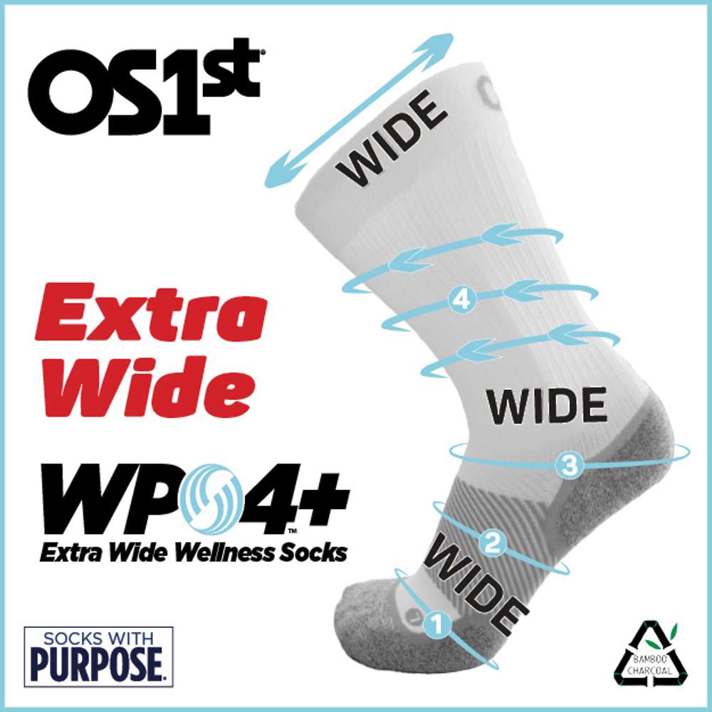 Wide Crew Wellness Performance Sock (WP4+) - Black