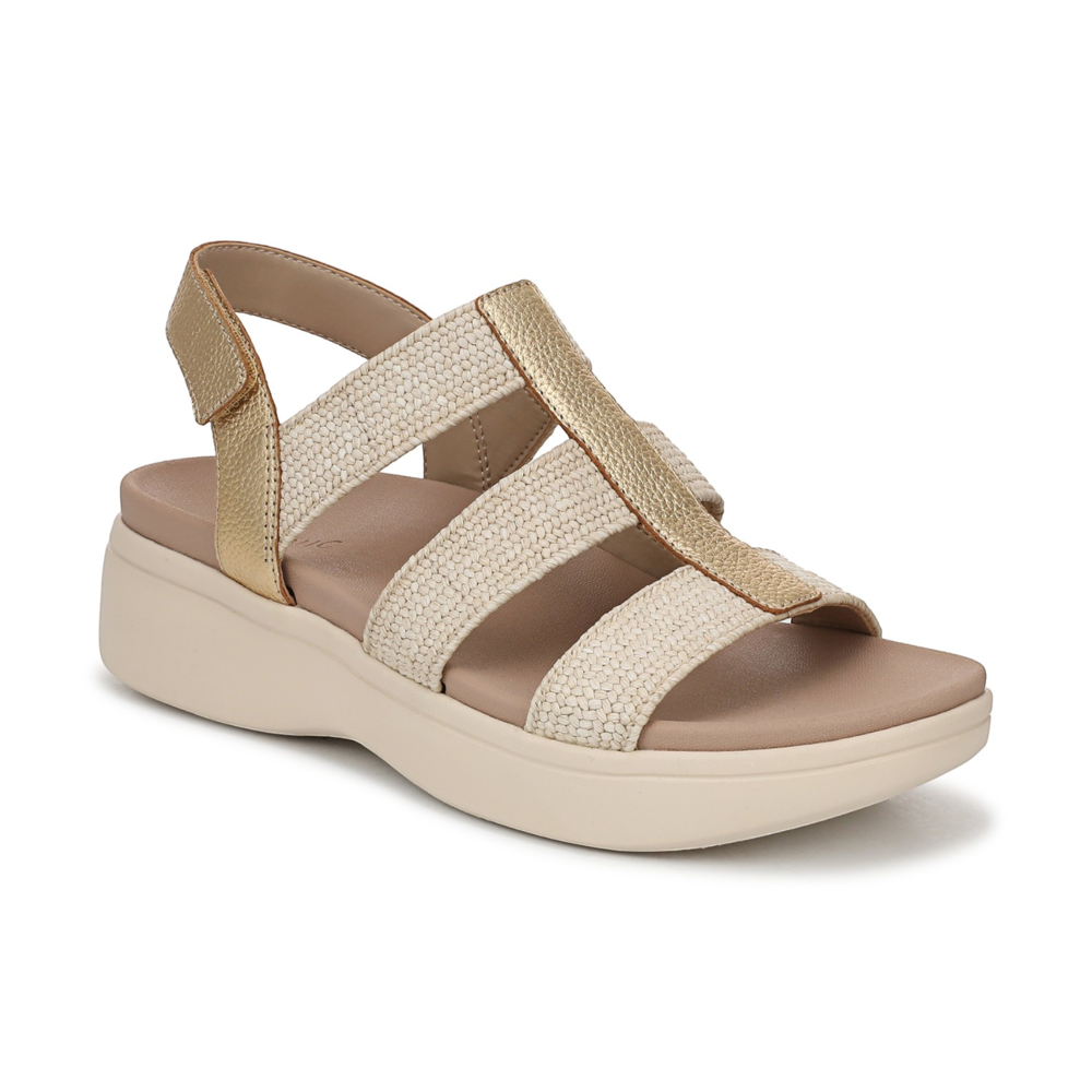 Sabrina Flatform Sandal - Gold Leather