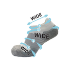 Wide No Show Wellness Performance Sock (WP4+) - Black